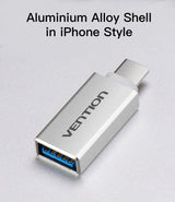 Adaptador Vention USB-C USB OTG (Cinzento - Silver)