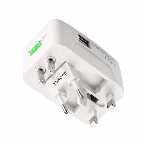 Adaptador Universal de Viagem com 2 USB Tomadas EU / UK / US / AU