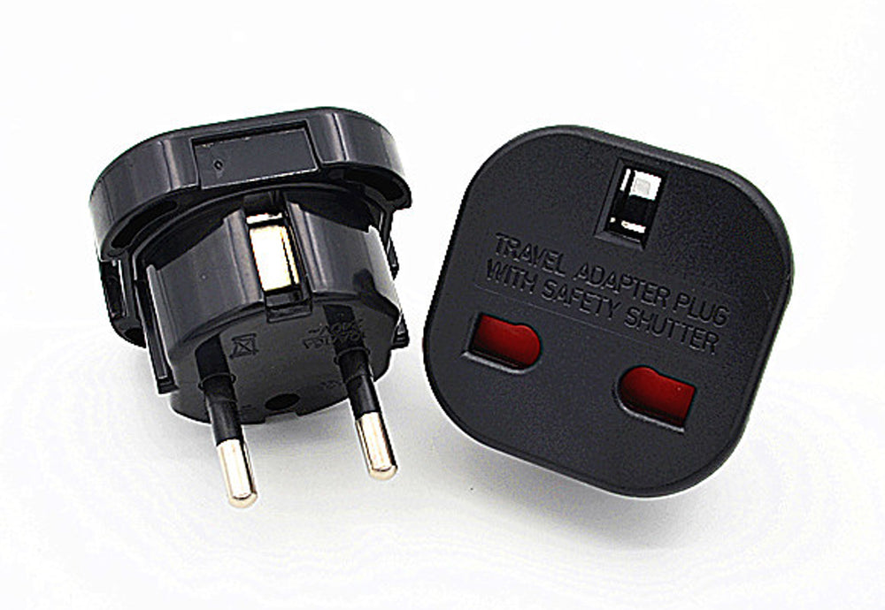 Adaptador de Tomada UK para EU (Preto) - Multi4you®