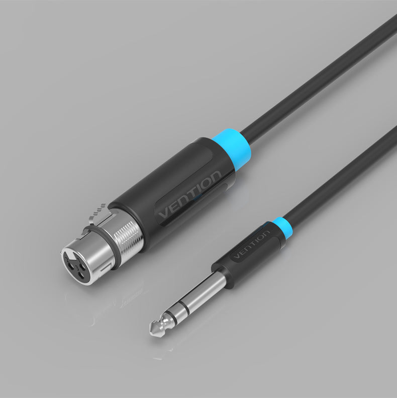 Cabo Vention de Áudio Jack 6,5mm para XLR Fêmea (Microfone / Mixer / Amplificador) (8m)