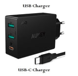 Aukey Carregador 2 USB Quick Charge 3.0 e Porta USB-C AiPower