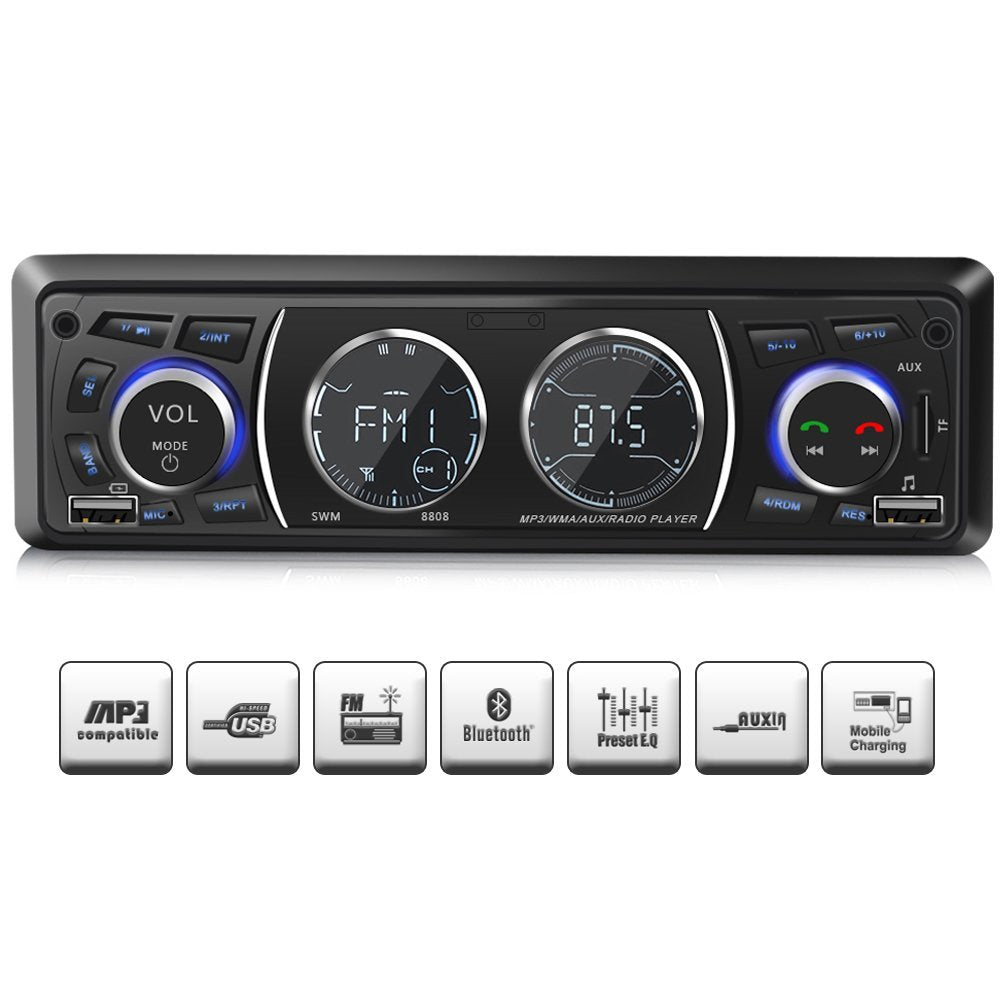 Auto-Rádio Stereo FM MP3 Player USB Bluetooth com Sistema Mãos Livres - Multi4you®