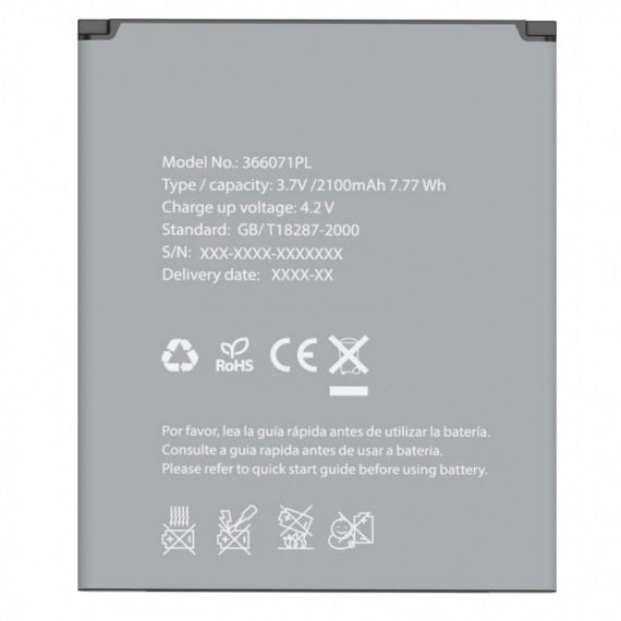 Bateria Compatível para BQ Aquaris 5 HD 366071PL