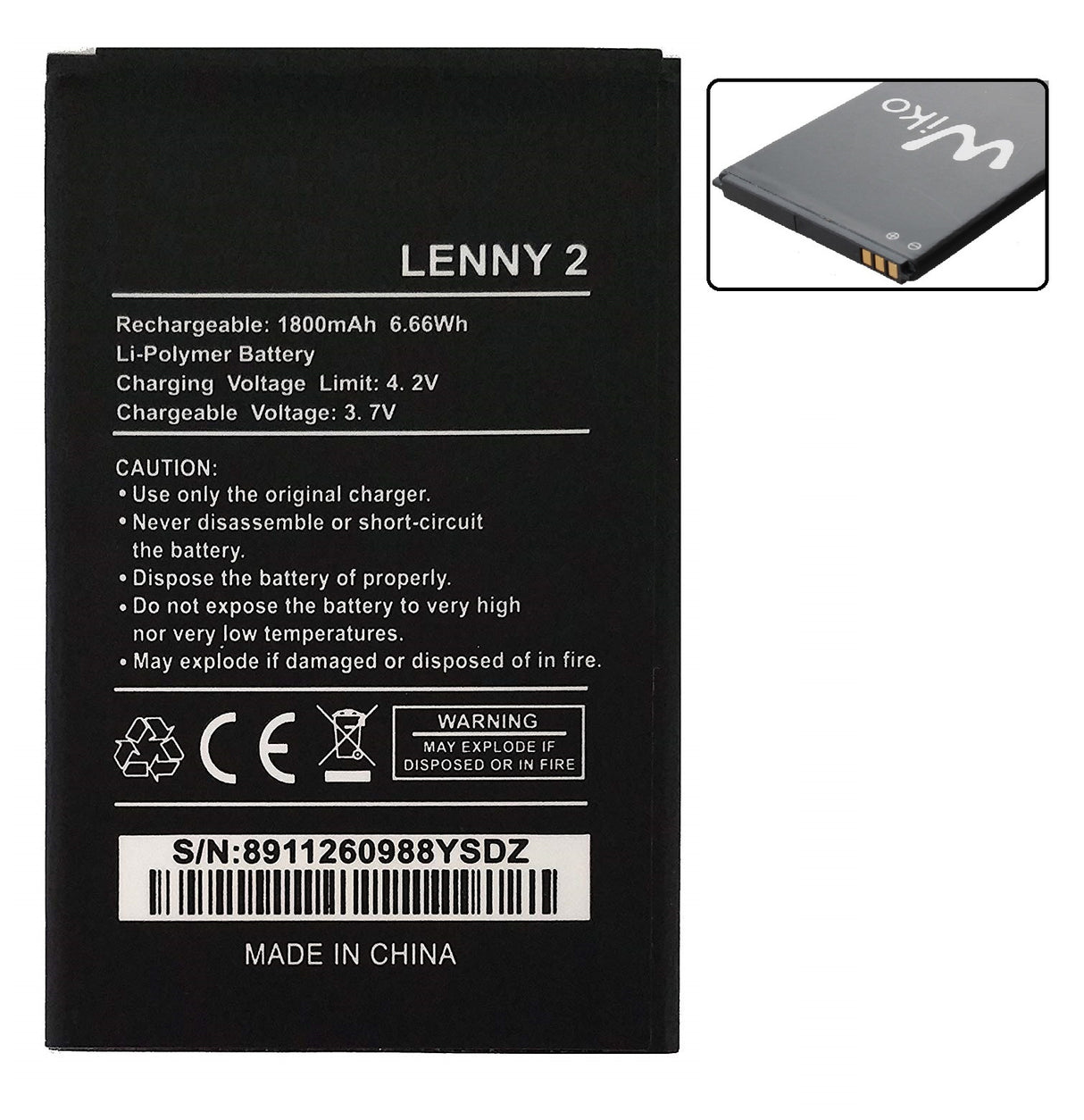 Bateria Compatível para Wiko Lenny 2