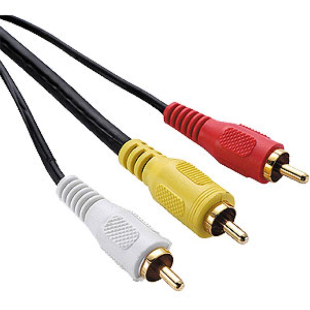 Cabo Extensão 3 RCA M para 3 RCA M Cabo de Vídeo AV (2m) - Multi4you®