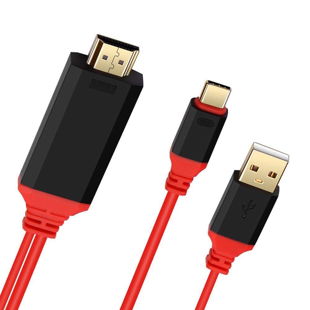 Cabo Adaptador MHL USB-C para HDMI para Smartphones / Tablet (HDTV) (Vermelho) - Multi4you®