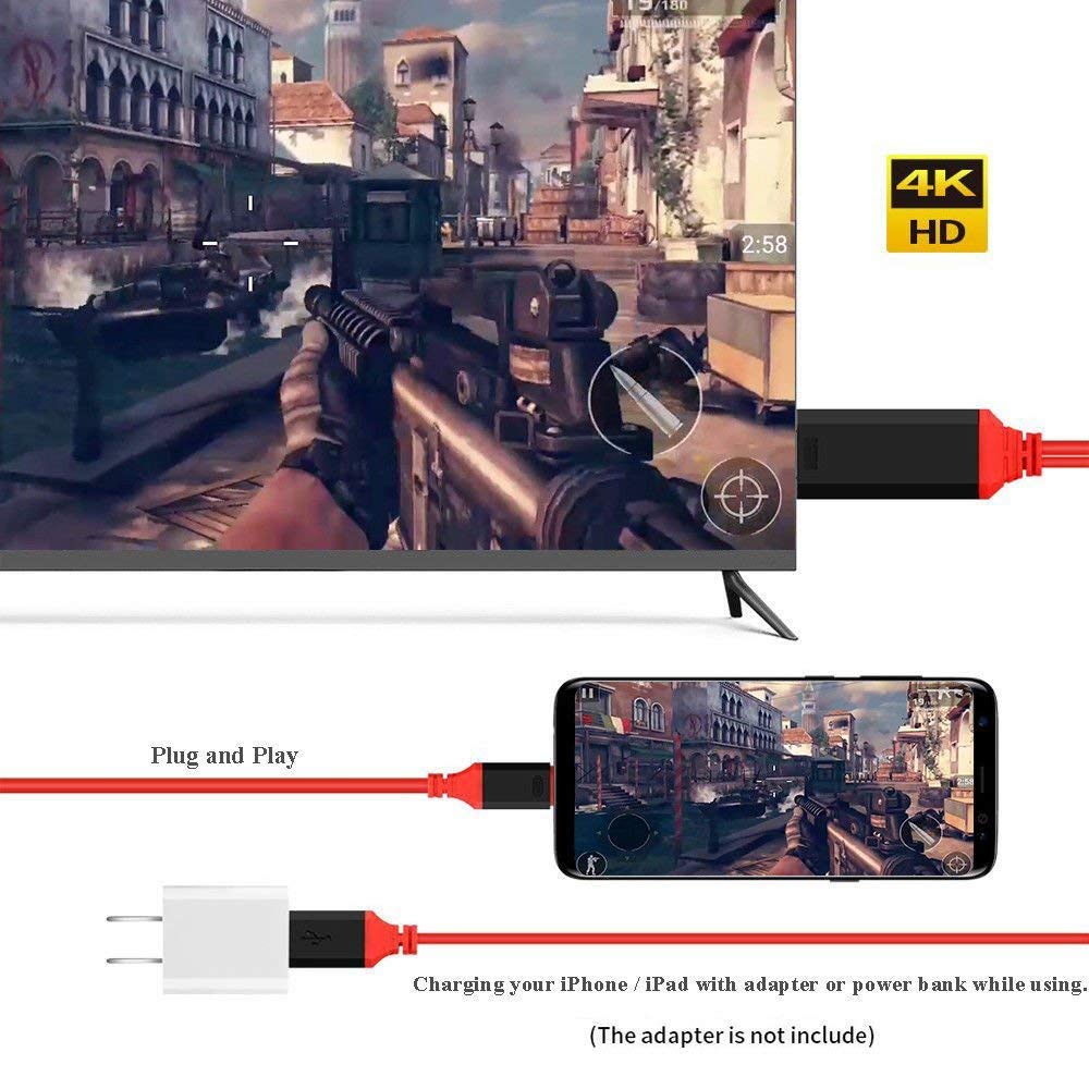 Cabo Adaptador MHL USB-C para HDMI para Smartphones / Tablet (HDTV) (Vermelho) - Multi4you®