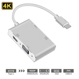 Cabo Adaptador USB-C para HDMI / VGA / DVI / USB 3.0 4K - Multi4you®