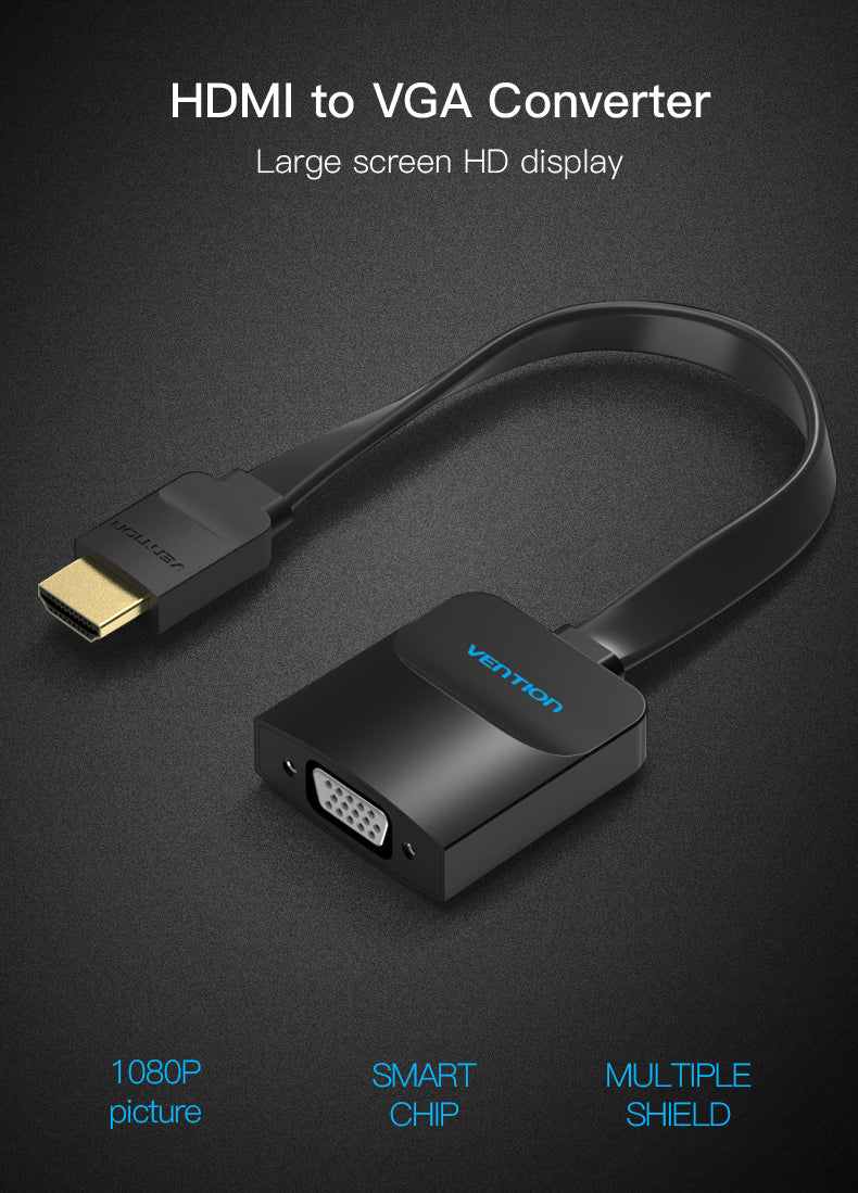 Cabo Vention Conversor Adaptador Flat HDMI para VGA