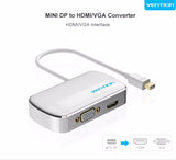 Conversor Vention Adaptador Thunderbolt Mini DisplayPort Macho para HDMI / VGA 2 em 1