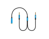 Cabo Jack 3,5mm 2 Machos para 1 Fêmea - Microfone / Headphone (Azul) - Multi4you®