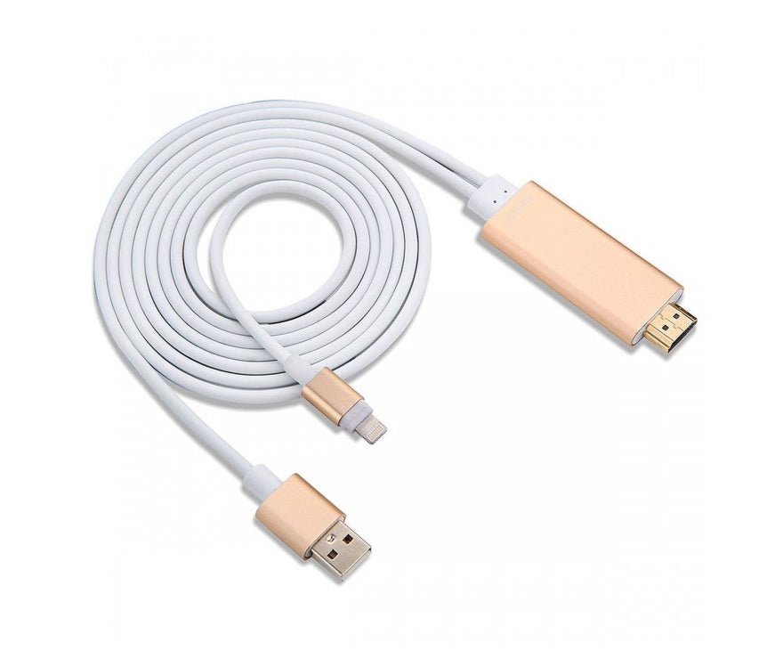 Cabo Adaptador MHL Lightning para HDMI USB para iPad iPhone - Multi4you®