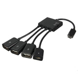 Cabo Micro USB OTG Charge HUB com 3 Portas USB - Multi4you®