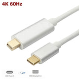Cabo Mini DisplayPort Macho para USB-C Macho (2m) (Branco) - Multi4you®