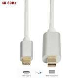 Cabo Mini DisplayPort Macho para USB-C Macho (1,5m) (Branco) - Multi4you®