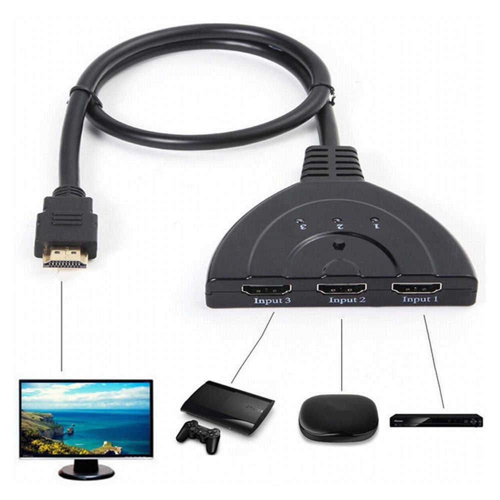 Cabo Switch HDMI 3 x 1 Repartidor 3 Portas - Multi4you®