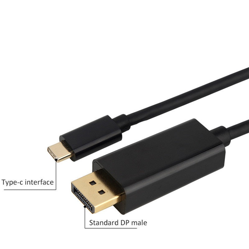 Cabo USB-C para DisplayPort 4K Ultra HD (Preto) (1,8m) - Multi4you®
