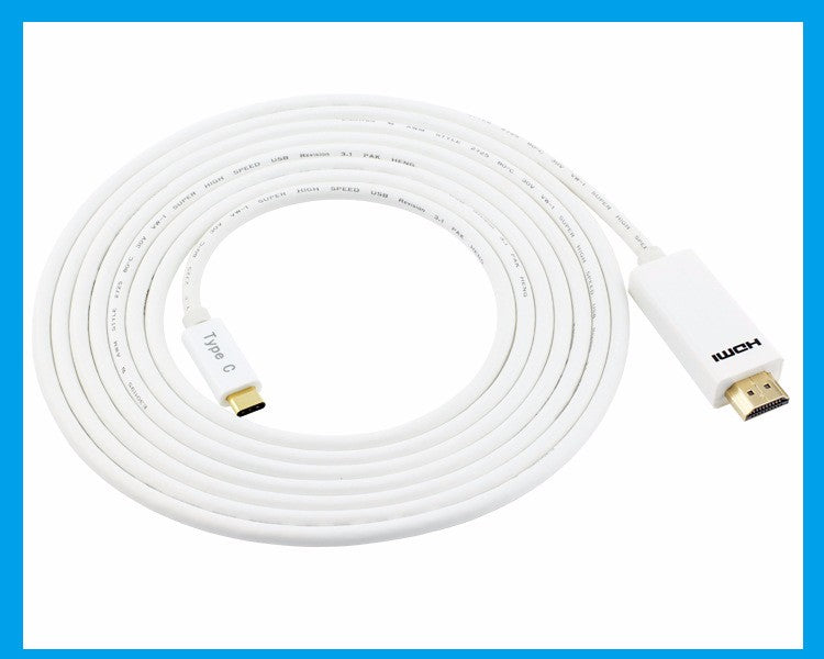 Cabo USB-C Macho para HDMI Macho 4K Apple MacBook (Branco) (2m) - Multi4you®