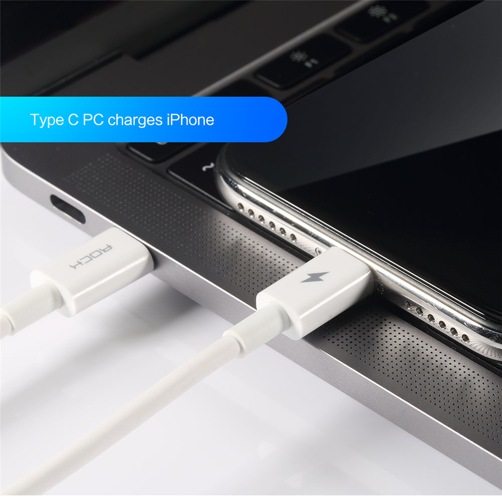 Cabo USB-C para Lightning / Charger & Sync (Branco) (1m) - Multi4you®