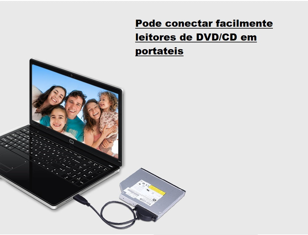 Cabo USB Sata 13 Pin para Leitor de DVD CD Externo - Multi4you®