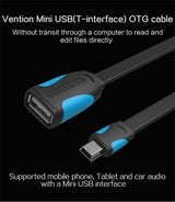 Cabo Vention Mini USB OTG Flat (25cm)
