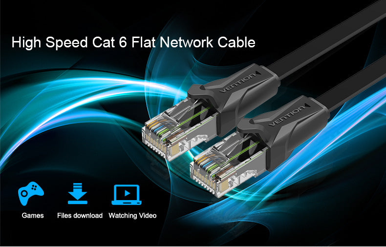 Cabo Vention de Rede RJ45 Ethernet Flat Cat6 (8m)