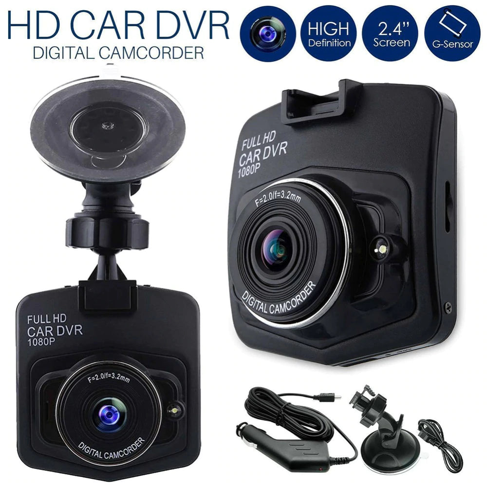 Câmera HD para Carro Alta Qualidade DVR Gravador De Vídeo 2.4 Polegada 1080 P 12 Mega Pixels porta USB e Leitor SD - Multi4you®