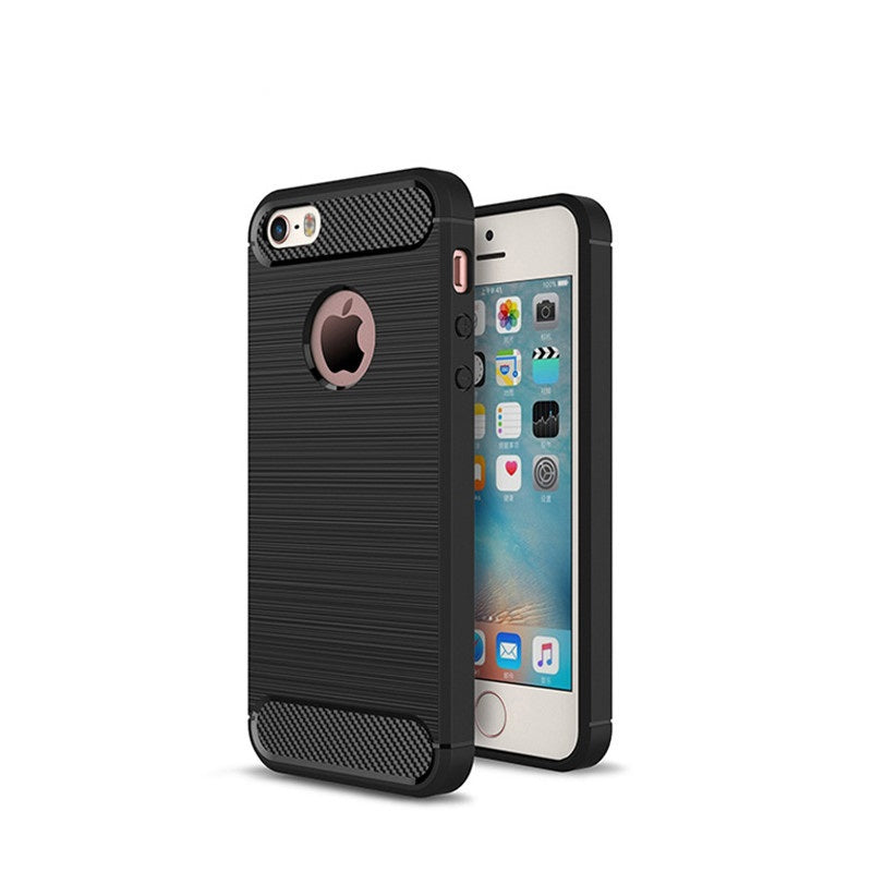 Capa Carbon Gel TPU Carbono Preto para Apple iPhone 5 / 5s / SE - Multi4you®