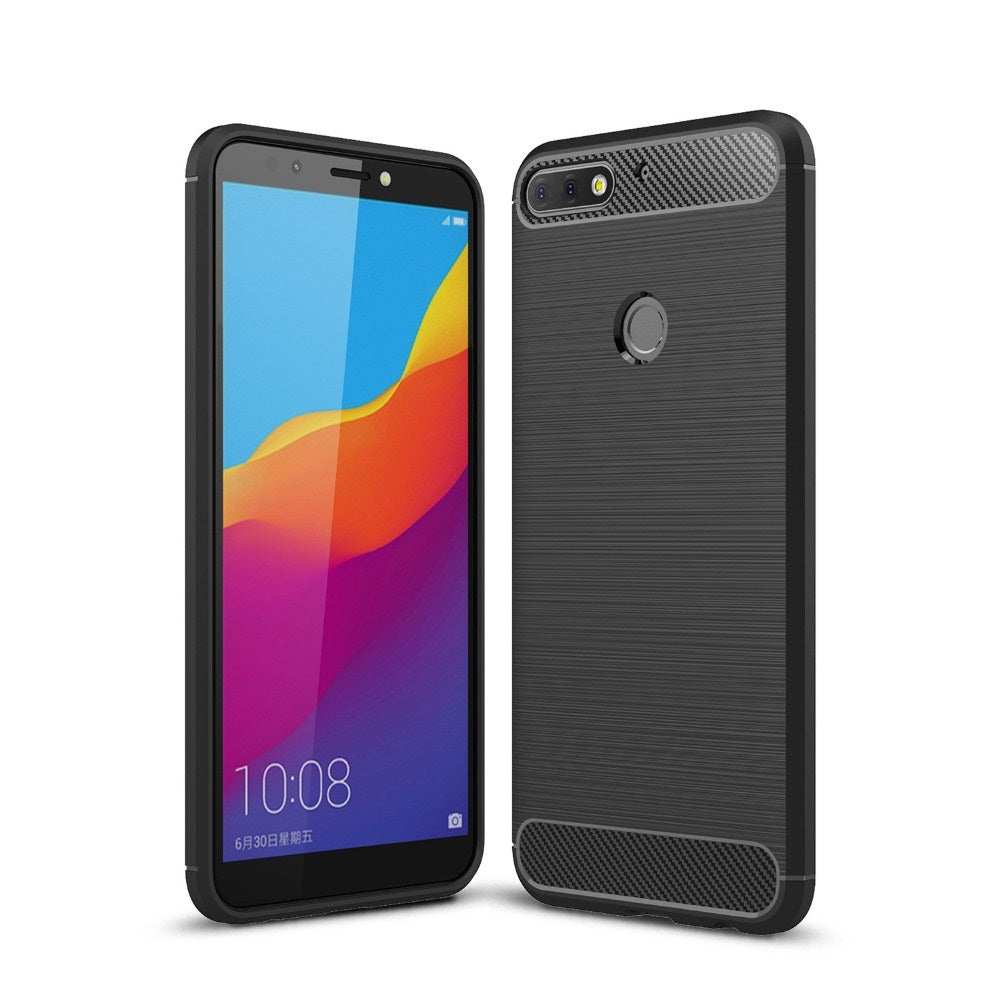 Capa Carbon Gel TPU Carbono Preto para Huawei Honor 7C / Huawei Y7 Prime (2018) / Nova 2 Lite - Multi4you®