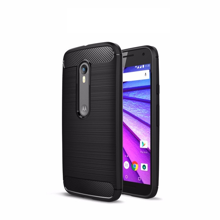 Capa Carbon Gel TPU Carbono Preto para Motorola Moto G3 - Multi4you®