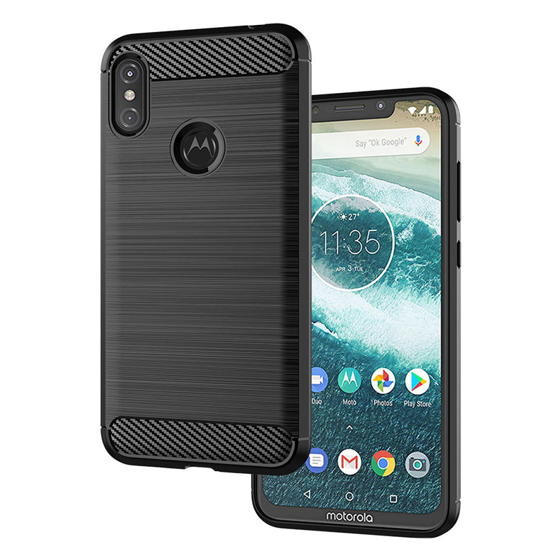 Capa Carbon Gel TPU Carbono Preto para Motorola One Power (P30 Note) - Multi4you®