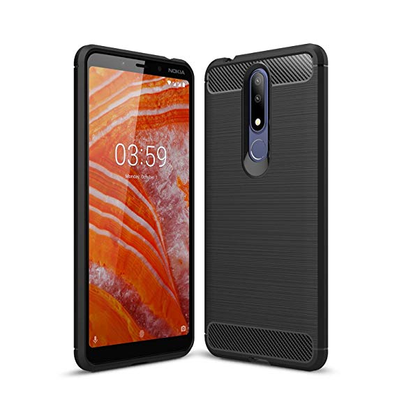 Capa Carbon Gel TPU Carbono Preto para Nokia 3.1 Plus - Multi4you®