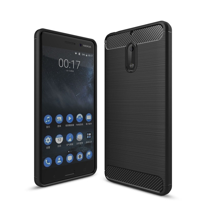 Capa Carbon Gel TPU Carbono Preto para Nokia 6 - Multi4you®