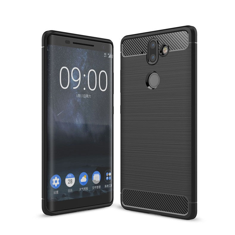 Capa Carbon Gel TPU Carbono Preto para Nokia 8 Sirocco - Multi4you®