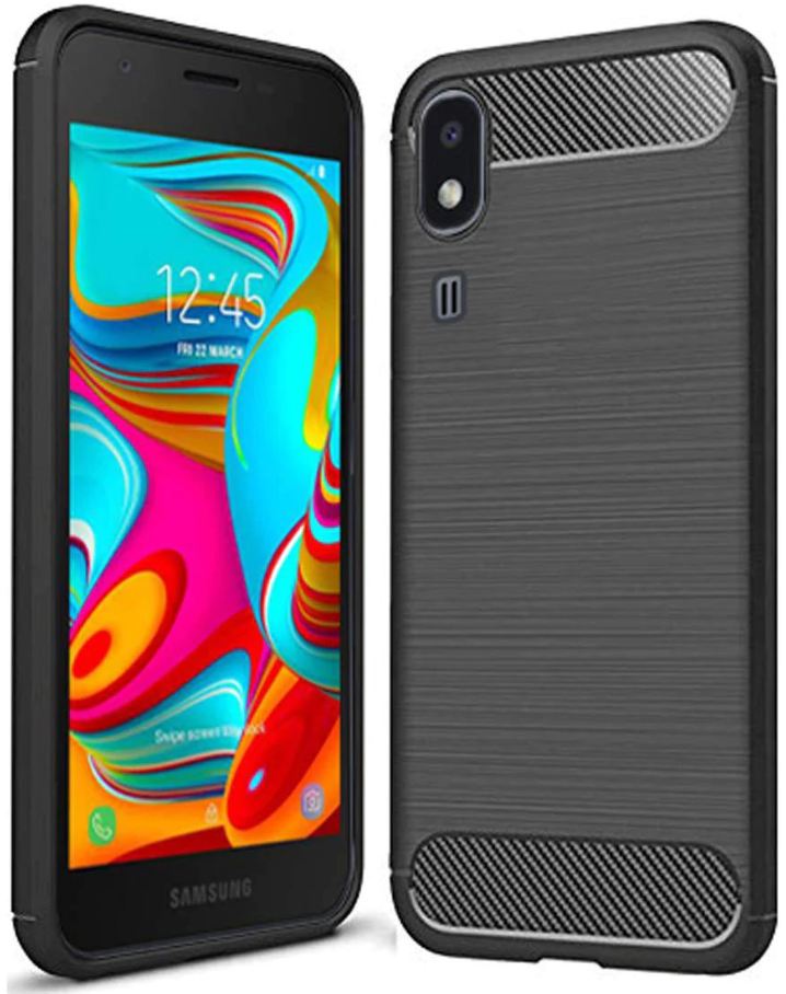 Capa Carbon Gel TPU Carbono Preto para Samsung Galaxy A2 Core - Multi4you®