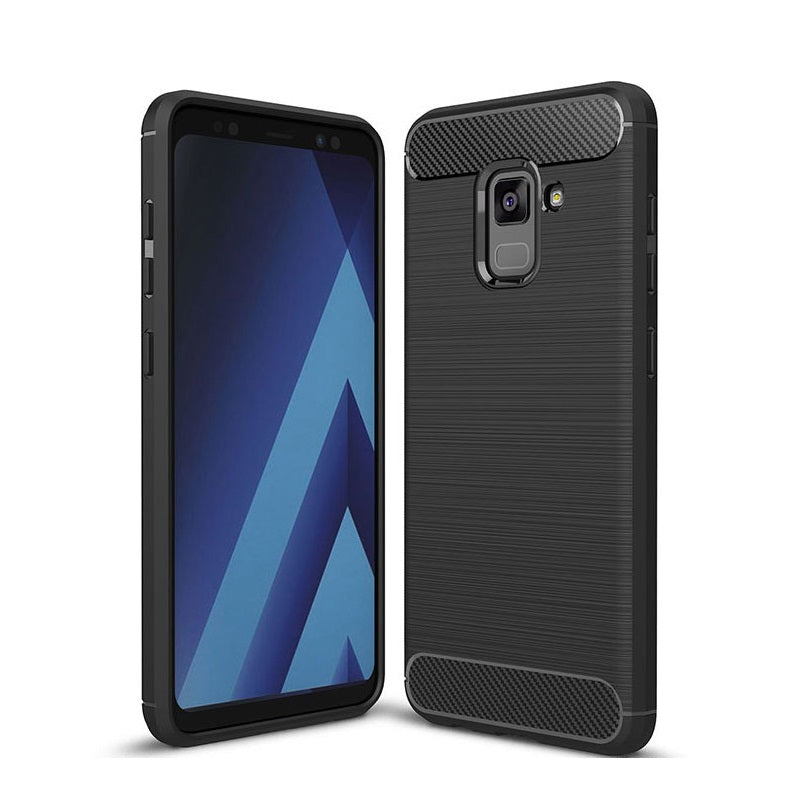 Capa Carbon Gel TPU Carbono Preto para Samsung Galaxy A8 2018 - Multi4you®