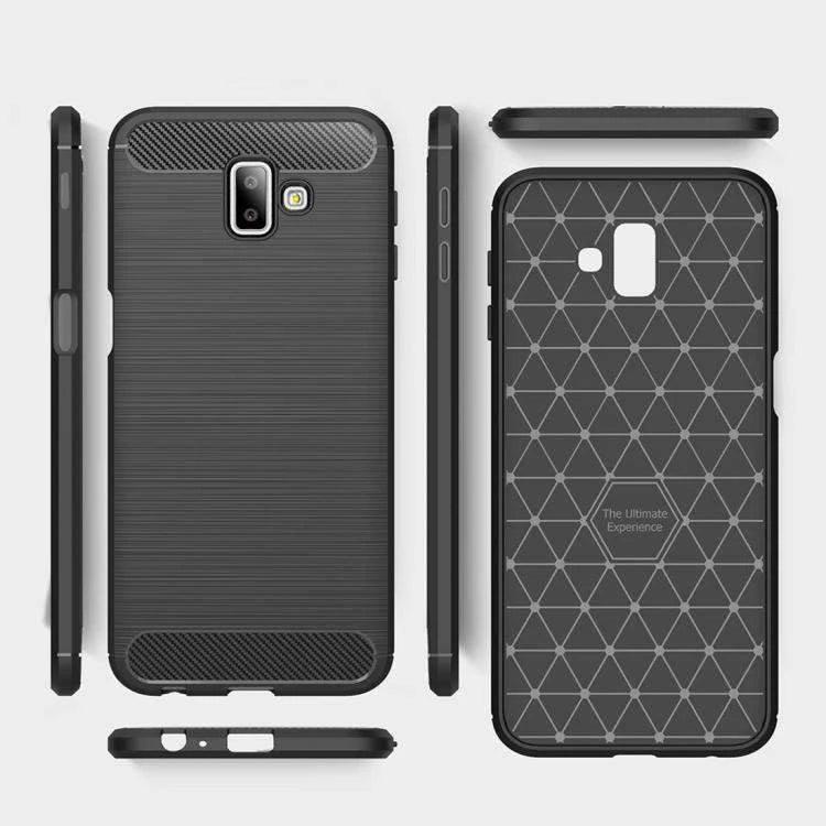 Capa Carbon Gel TPU Carbono Preto para Samsung Galaxy J6+ - Multi4you®