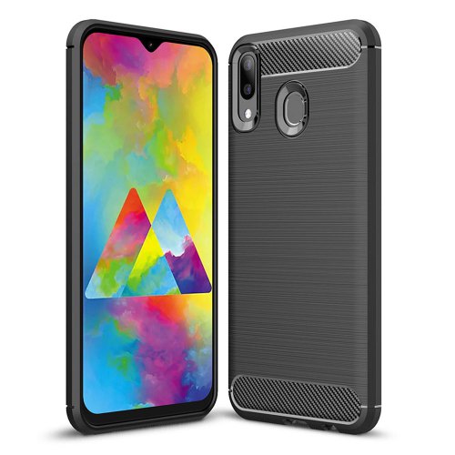 Capa Carbon Gel TPU Carbono Preto para Samsung Galaxy M20 - Multi4you®