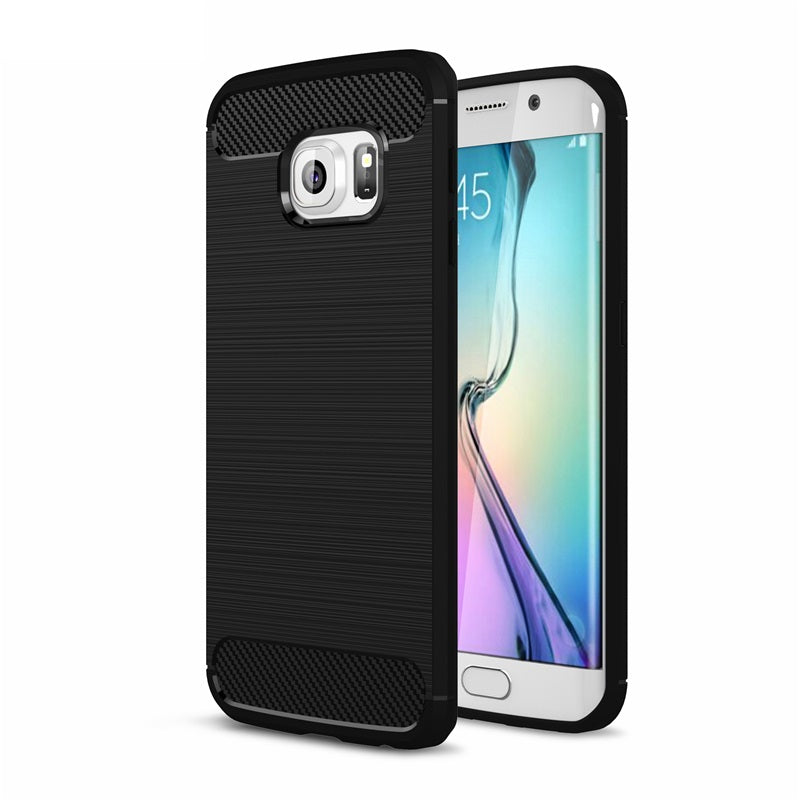 Capa Carbon Gel TPU Carbono Preto para Samsung Galaxy S6 Edge+ / Galaxy S6 Edge Plus - Multi4you®