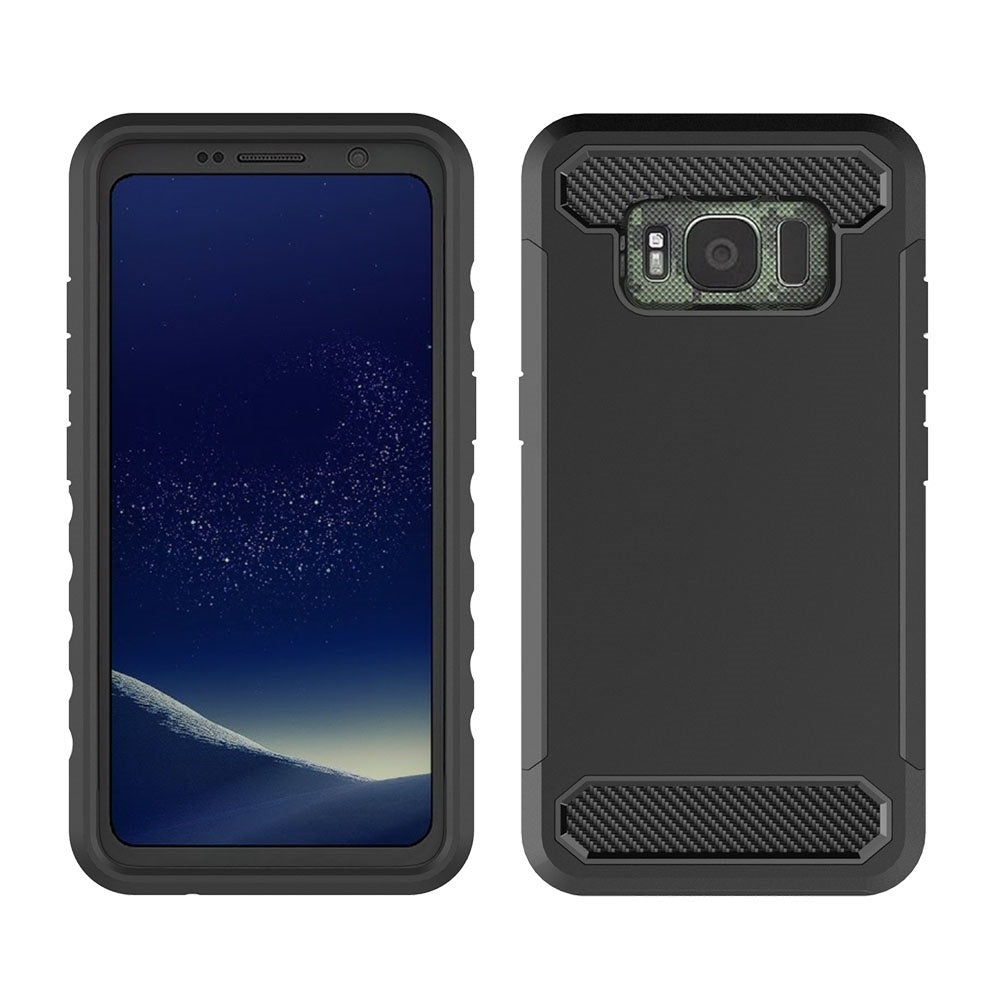 Capa Carbon Gel TPU Carbono Preto para Samsung Galaxy S8 Active - Multi4you®