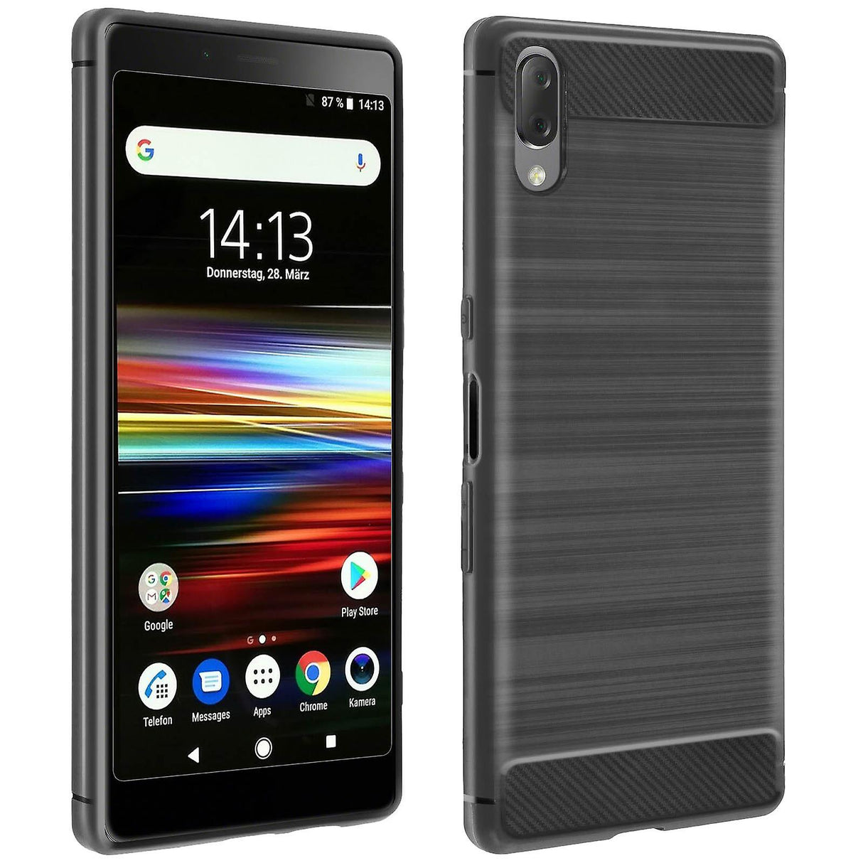 Capa Carbon Gel TPU Carbono Preto para Sony Xperia L3 - Multi4you®