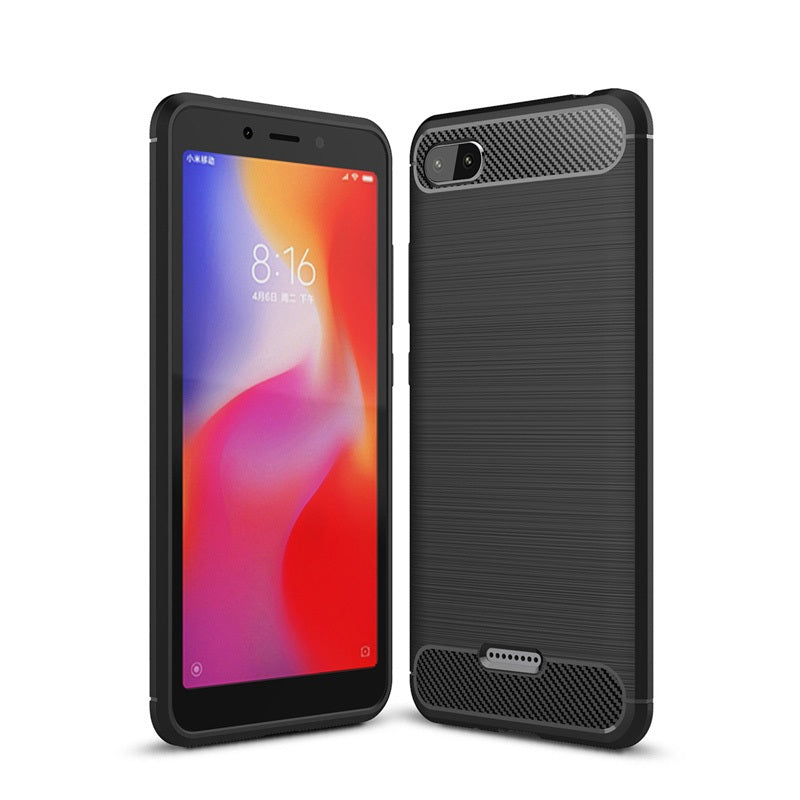Capa Carbon Gel TPU Carbono Preto para Xiaomi Redmi 6A - Multi4you®