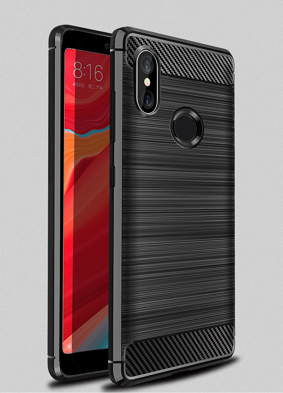 Capa Carbon Gel TPU Carbono Preto para Xiaomi Redmi S2 - Multi4you®