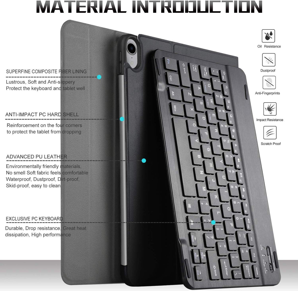 Capa Flip com Teclado Bluetooth Destacável para Apple iPad Pro 11 2018