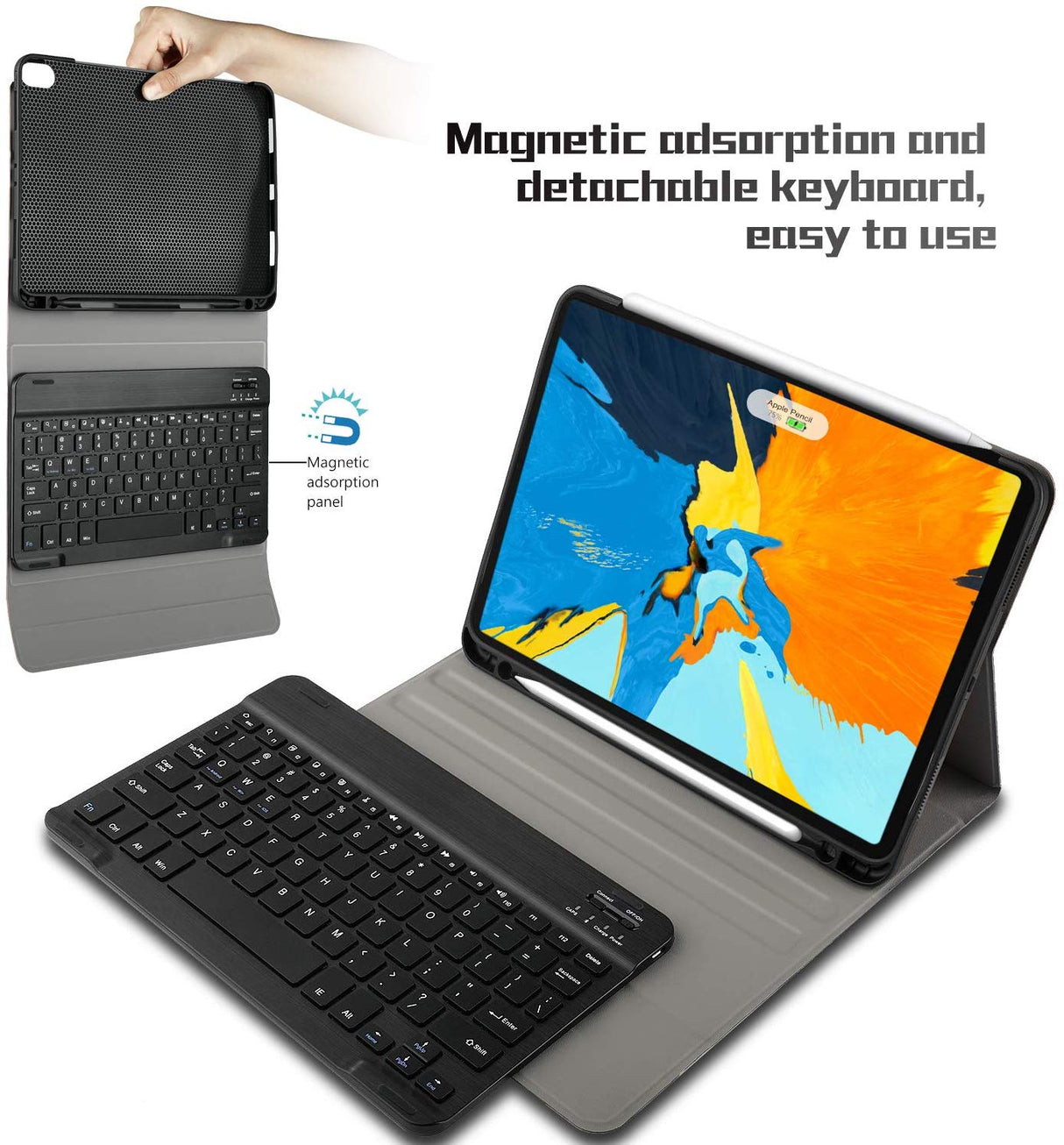 Capa Flip com Teclado Bluetooth Destacável para Apple iPad Pro 11 2018