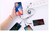 Cabo de carregamento 4 em 1 múltiplo, retro USB