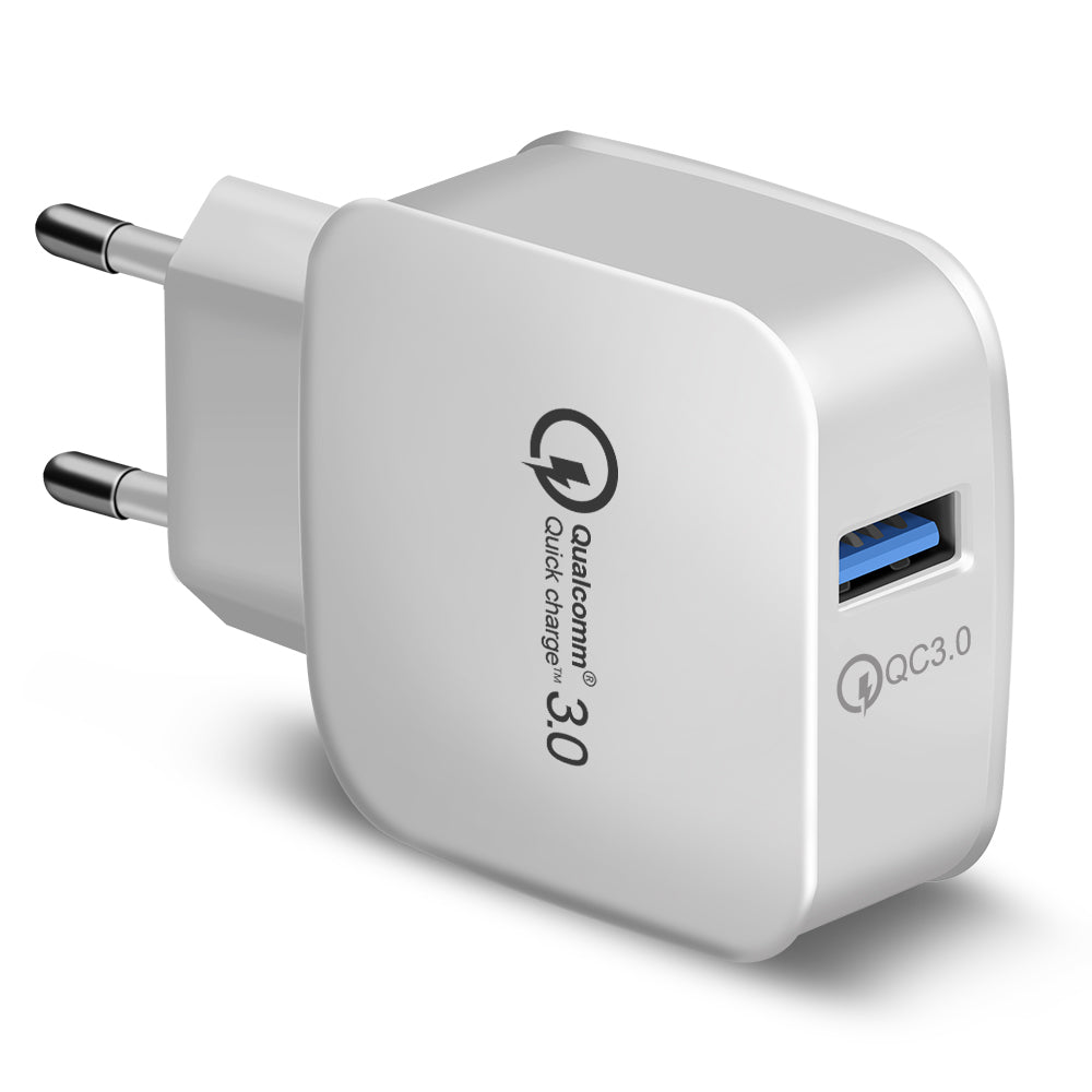 Carregador Rápido Qualcomm 3.0 USB - Fast Charge (Branco) - Multi4you®
