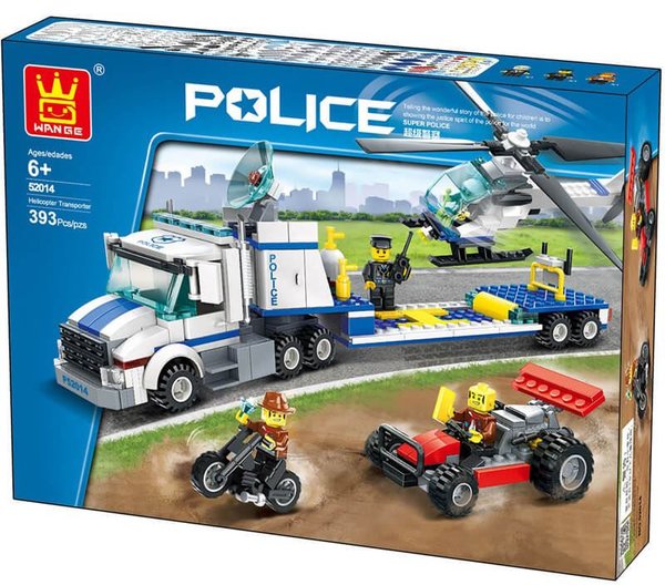 City Camião + Helicóptero Policias 393 Peças