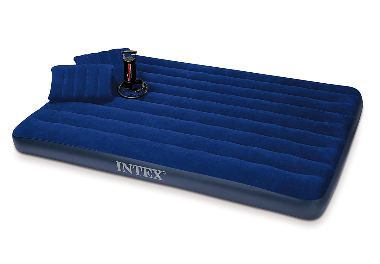 Intex Colchão de Casal Insuflável com Bomba Manual (152 x 203 x 22cm)