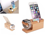 Suporte de Carregamento Dock para iPhone / Apple Watch Madeira Bambu - Multi4you®